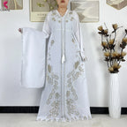 Elariah Diamond Chiffon Modest Abaya Dress – Elegant Long Sleeve Islamic Maxi Robe