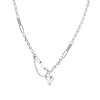 Creative Sweet Heart Pendant Necklace – Adjustable Clavicle Chain Jewelry for Women & Girls