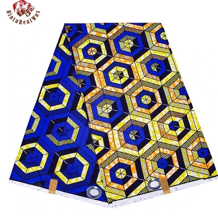 Elariah Ankara Wax Print Fabric – 6 Yards African Batik Polyester Material for Dresses, Sewing & Occasion Wear