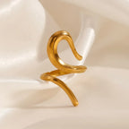 Elariah 14K Gold Plated Stainless Steel Geometric Cocktail Ring – Bold Statement Party Ring for Women