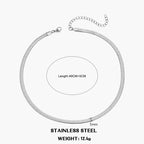 Classic Flat Snake Chain Choker Necklace – Stainless Steel Herringbone Design in Gold & Silver