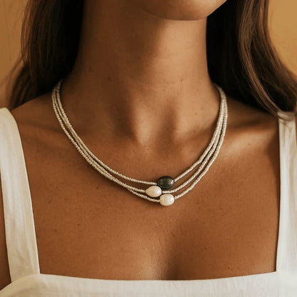 Artistic Retro Freshwater Pearl Necklace – Handmade Bohemian Pendant Jewelry