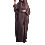 Elariah Women's Hooded Prayer Abaya with Long Khimar Hijab | Modest Islamic Prayer Garment | Loose Fit Nida Fabric