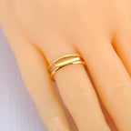 JeeMango Double Circle Stainless Steel Ring for Women – 18K Gold Plated, Waterproof, Trendy Fashion Jewelry