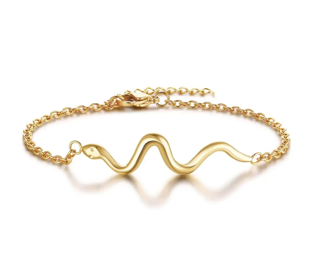 Minimalist Cross, Crescent Moon & Star Charm Bracelet for Women – Stainless Steel Thin Chain Adjustable Gold Layered Bracelet