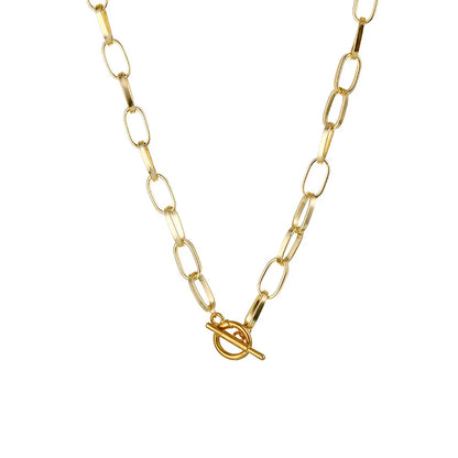 Stainless Steel Thick Chain Necklace – Unisex Punk Choker Jewelry for Women & Men