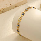 Gold Evil Eye Anklet for Women – Adjustable Waterproof Gold Plated Stainless Steel Anklet Bracelet, Summer Beach Foot Jewelry