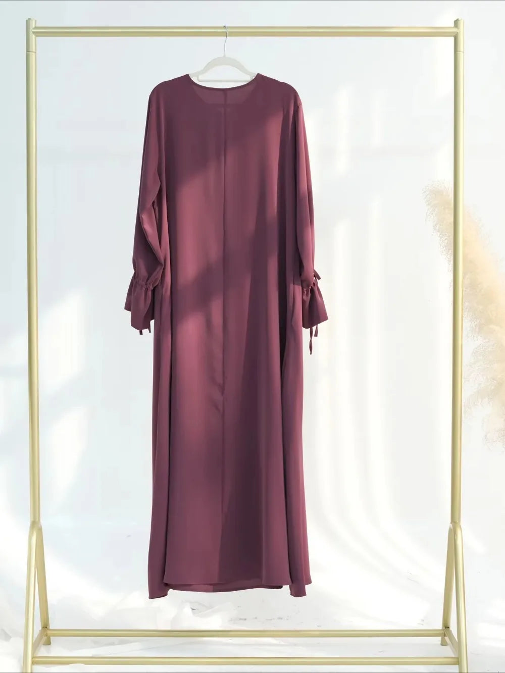 Elariah Women's Modest Maxi Kaftan Dress with Bow Detail & Pockets | Long Sleeve Islamic Abaya for Ramadan, Eid & Everyday Wear