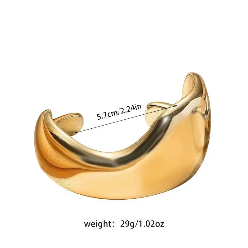 Irregular Geometric Cuff Bangle Bracelet for Women – Bold Statement Fashion Bracelet, Trendy Open Cuff Jewelry