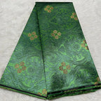 African Damask Lace Fabric (2.5 or 5 Yards) – Thick Jacquard Brocade for Aso Oke, Headwrap & Bridal Dresses