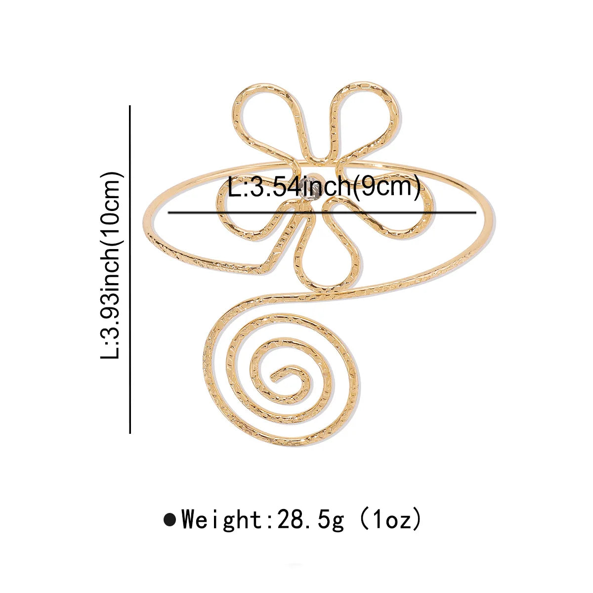 Punk-Inspired Adjustable Leaf & Flower Arm Cuff Bracelet – Bold Metal Upper Arm Bangle for Women