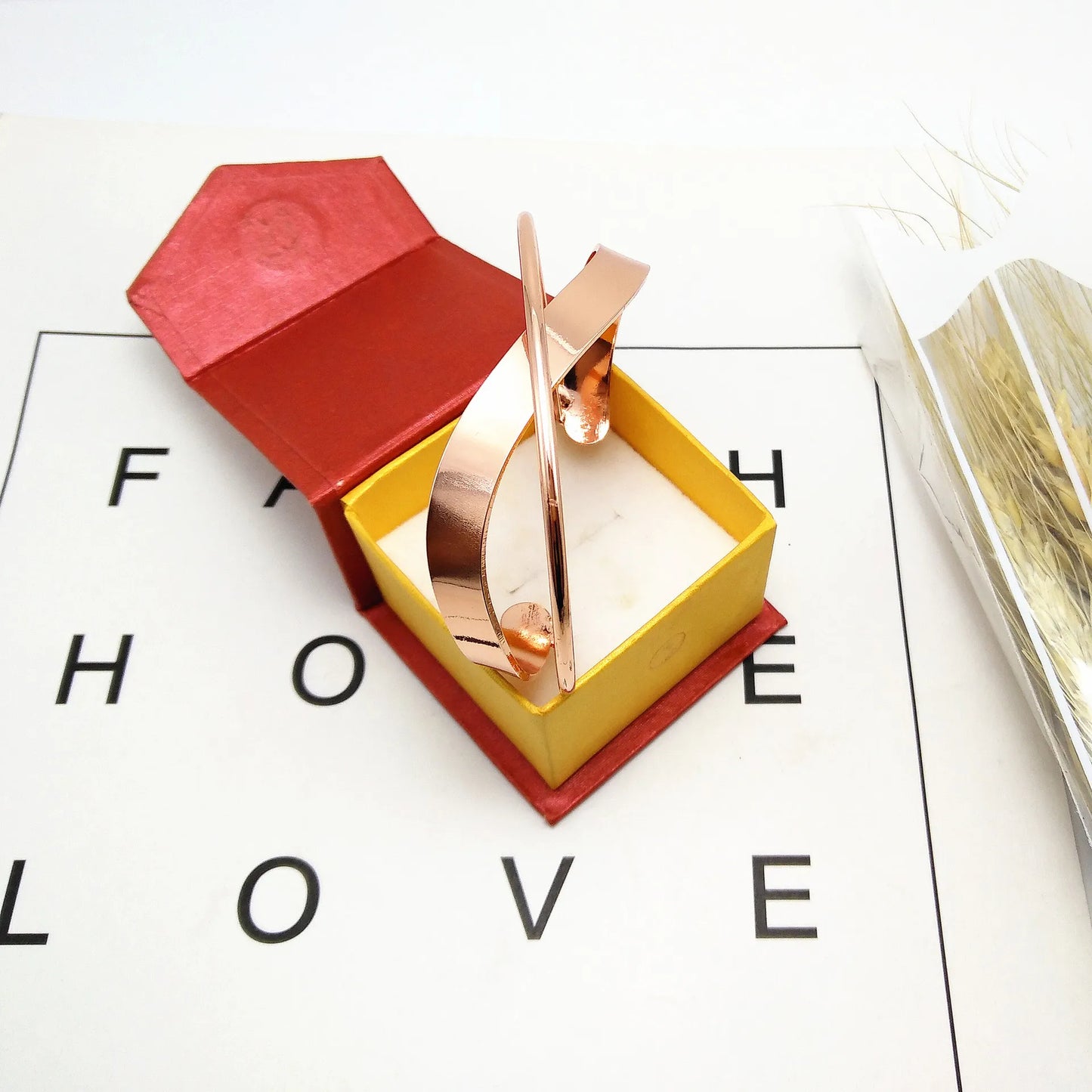 Gold Plated Mobius Stainless Steel Bracelet – Adjustable Women’s Luxury Bangle