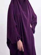 Elariah Women's Hooded Prayer Abaya with Long Khimar Hijab | Modest Islamic Prayer Garment | Loose Fit Nida Fabric