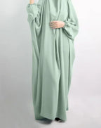 Elariah Women's Hooded Prayer Abaya with Long Khimar Hijab | Modest Islamic Prayer Garment | Loose Fit Nida Fabric