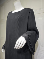 Elegant Pleated Kaftan Abaya Dress for Women – Flare Sleeve Jalabiya | Modest Eid & Occasion Wear