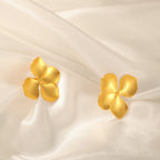 Boucles d'oreilles à tige Unift vintage en forme de fleur pour femme – Bijou bohème tendance en acier inoxydable plaqué or 14 carats