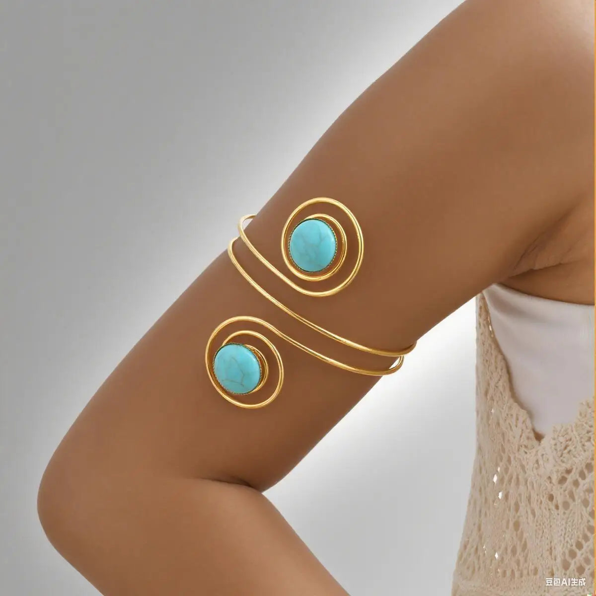 Minimalist Gold Plated Upper Arm Cuff Bracelet – Trendy Statement Armband Jewelry for Women