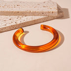 Trendy Multicolor Irregular Acrylic Cuff Bracelet – Geometric Open Bangle for Women