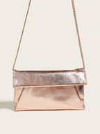 Elariah Women's Sparkle Envelope Clutch Bag – PU Leather Evening Handbag with Shoulder Chain for Weddings, Parties & Special Occasions