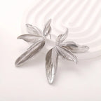Large Textured Metal Flower Stud Earrings – Bold Statement Jewelry for Women