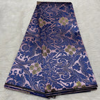 African Damask Lace Fabric (2.5 or 5 Yards) – Thick Jacquard Brocade for Aso Oke, Headwrap & Bridal Dresses