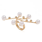 Bague géométrique vintage à double couche en perles blanches – Bague imposante pour femme