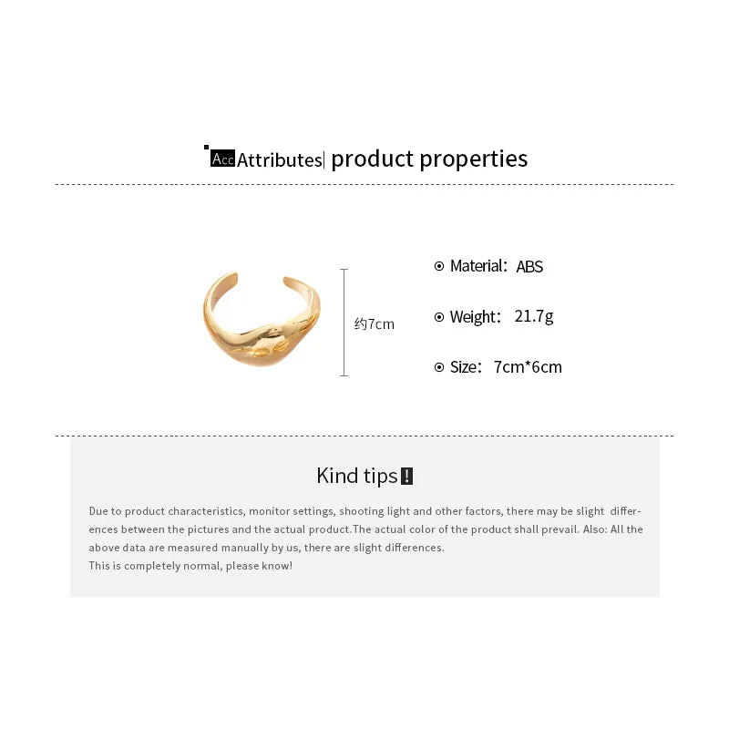 Bracelet manchette torsadé géométrique irrégulier – Bracelet vintage tendance pour femme