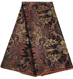 African Damask Lace Fabric (2.5 or 5 Yards) – Thick Jacquard Brocade for Aso Oke, Headwrap & Bridal Dresses