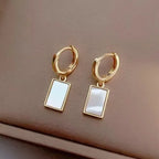 Pearl Petal Ball Drop Earrings – Long Geometric Flower Earrings for Women