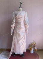 Robe maxi caftan soyeuse et modeste Elariah pour femmes – Abaya musulmane à manches longues, Jalabiya, tenue décontractée et de soirée