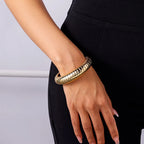 Irregular Geometric Cuff Bangle Bracelet for Women – Bold Statement Fashion Bracelet, Trendy Open Cuff Jewelry