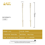 Elegant Pearl Long Tassel Drop Earrings – Fashion Metal Chain Jewelry for Women