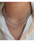 Rose Purple Simulated Pearl Beaded Necklace – Elegant Gold Plated Clavicle Chain for Women