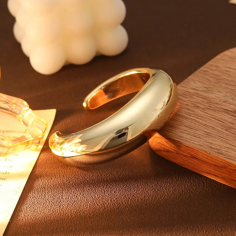 Irregular Geometric Cuff Bangle Bracelet for Women – Bold Statement Fashion Bracelet, Trendy Open Cuff Jewelry