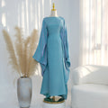 Elariah Shimmering Eid Kaftan Abaya – Extra Loose Fit Butterfly Sleeve Maxi Dress for Ramadan, Evening & Party Wear