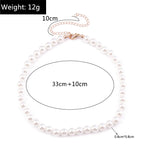 Classic Imitation Pearl Beaded Choker Necklace for Women – Elegant Bridal & Wedding Pearl Collar Necklace