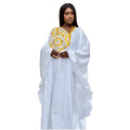 Elariah Embroidered Bazin Riche Dashiki Kaftan Dress – African Maxi Abaya, Loose Fit Modest Party & Church Wear (Plus Size)