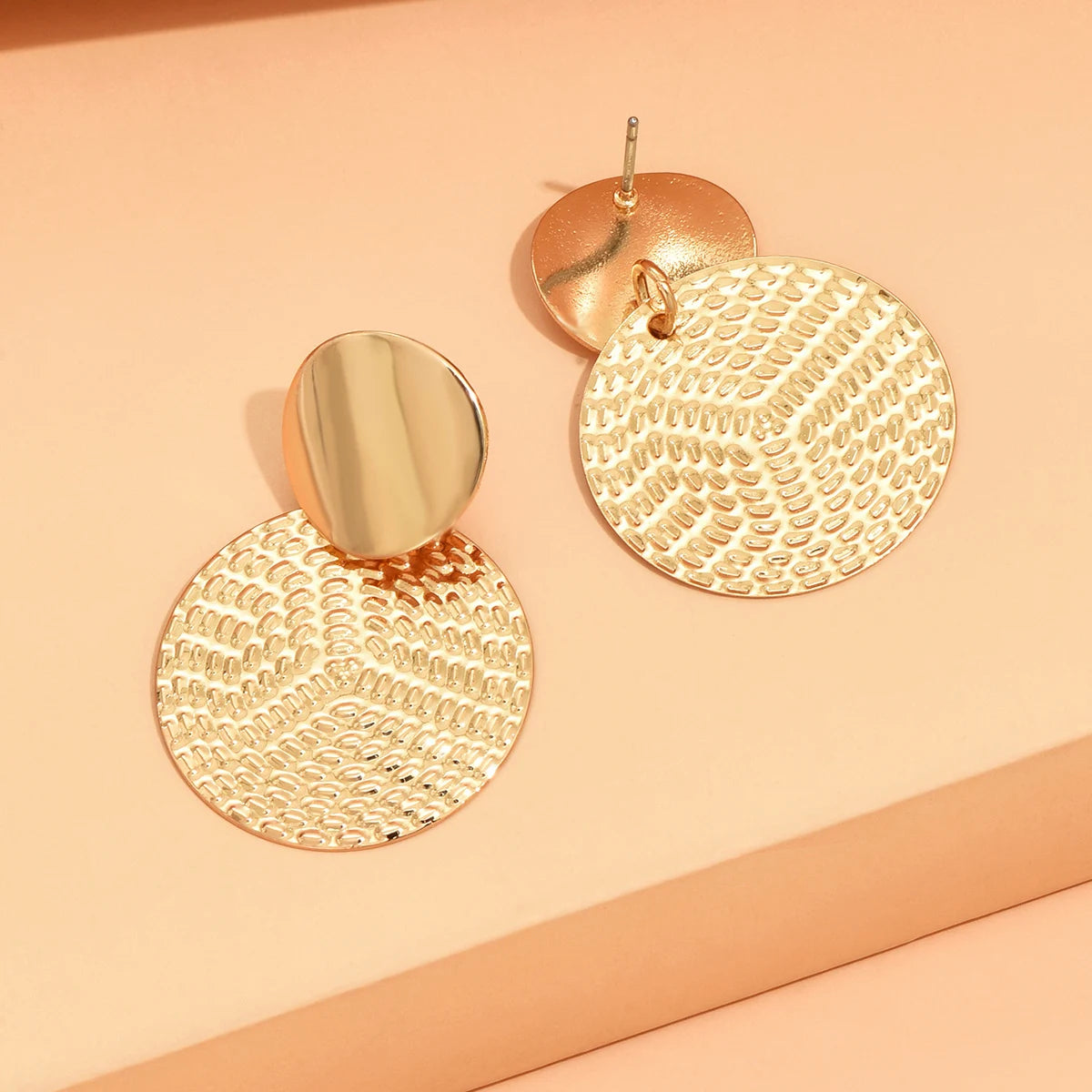 Bohemian Geometric Round Drop Earrings for Women – Trendy Metal Statement Earrings for Wedding, Party & Everyday Style