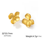 Boucles d'oreilles à tige Unift vintage en forme de fleur pour femme – Bijou bohème tendance en acier inoxydable plaqué or 14 carats