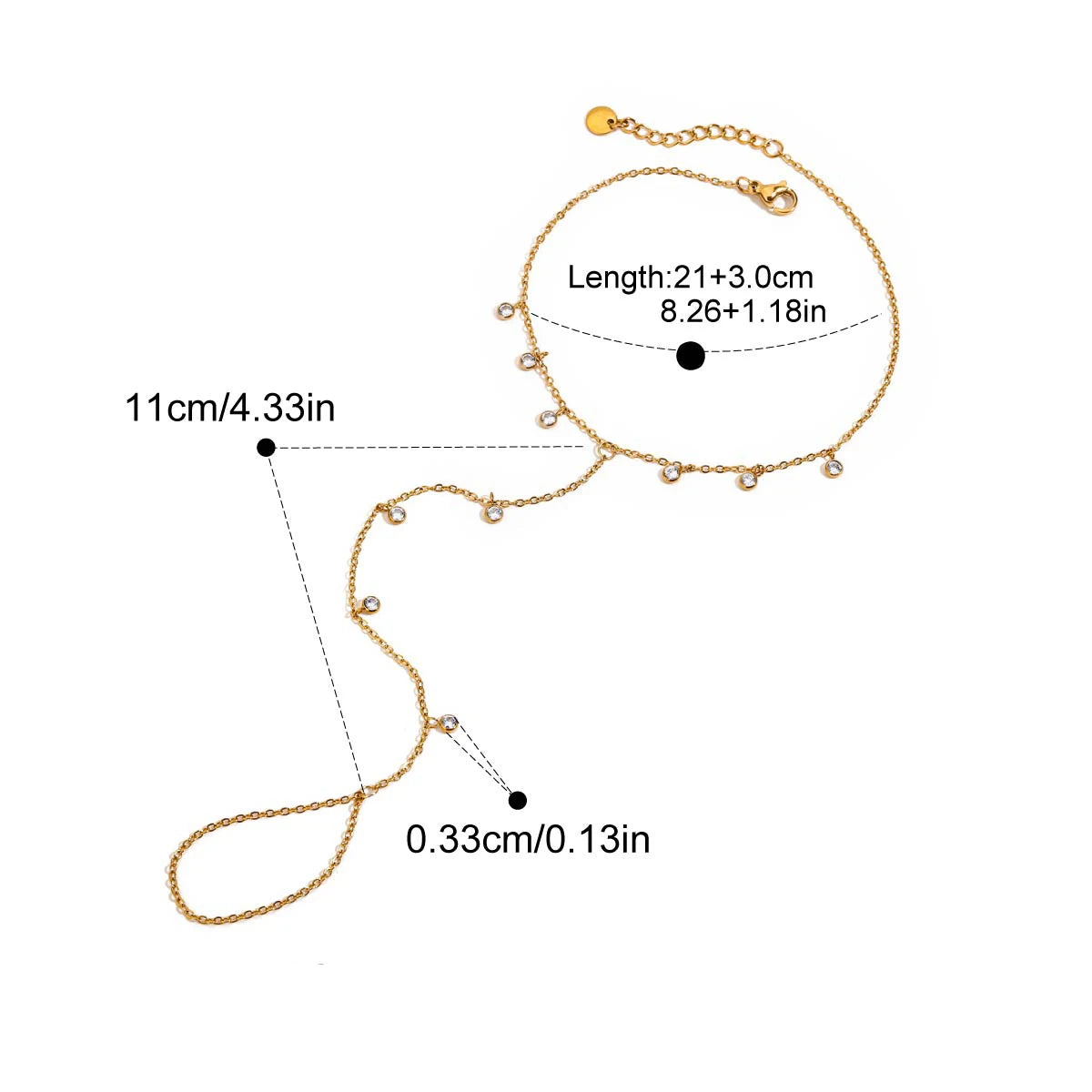 Classic Cubic Zirconia Stainless Steel Anklet for Women – Elegant Geometric Crystal Chain Anklet, Minimalist Summer Jewelry