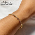 Twisted Rope Chain Bracelet for Women – Stainless Steel Gold or Silver Minimalist Bracelet (2mm / 3mm / 4mm / 5mm)