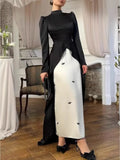 Elariah Embroidered Satin Modest Kaftan Dress – Elegant Muslim Abaya for Eid, Ramadan, Evening Party & Special Occasions