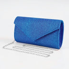 Elariah Shimmer Envelope Clutch Bag – Silver Glitter Evening Handbag with Chain Strap for Weddings & Party Wear